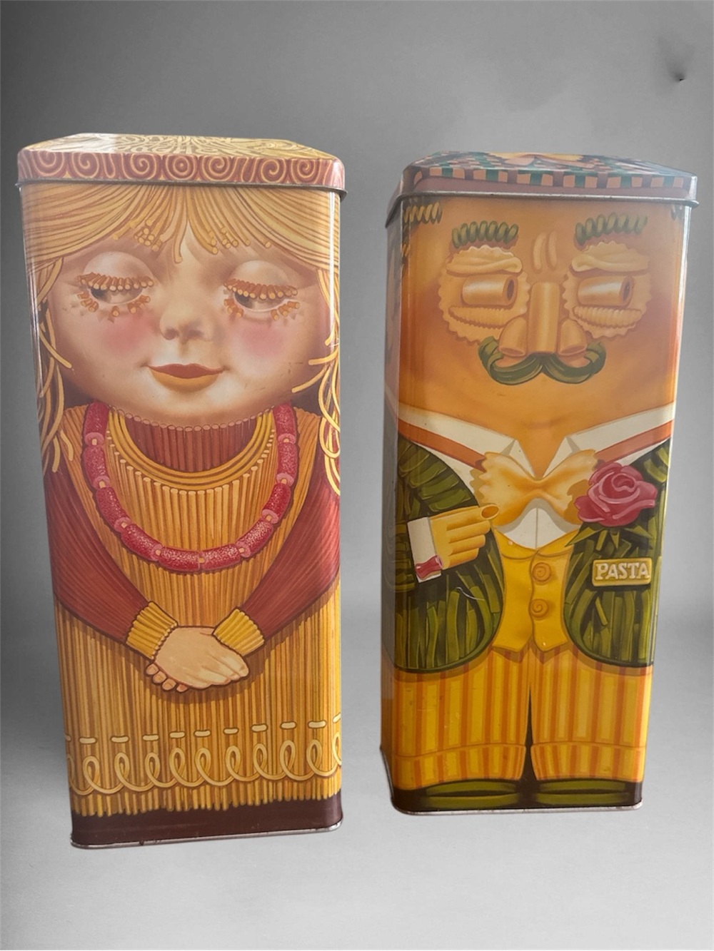 1996 Pasta Personalities Tins,England Silver Crane Company